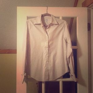 Brooks Brothers semi-fitted plaid blouse, size 10
